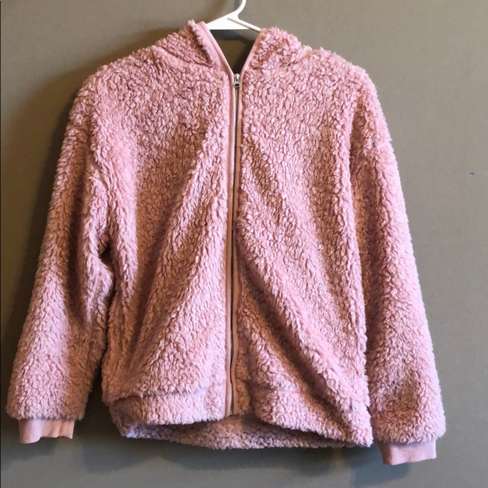 Blush pink sherpa jacket girl’s XL